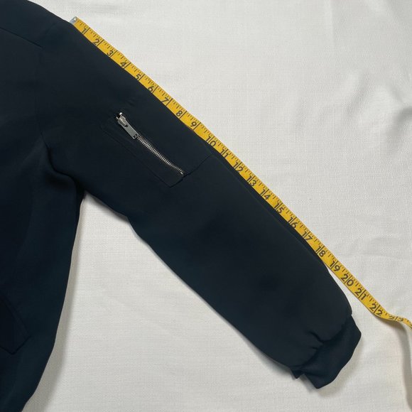 Zara Black Bomber Zip-up Lined Jacket XS - Picture 9 of 10